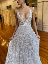 Load image into Gallery viewer, Fashion Sexy Sequin Suspenders Deep V-neck Mopping Evening Dress