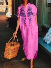 Load image into Gallery viewer, Plus Size short sleeve V-neck Elegant Casual Midi Dress