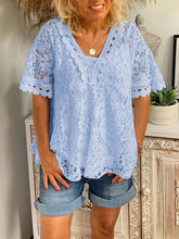 Load image into Gallery viewer, Romantic Vintage Lace V Neck Top
