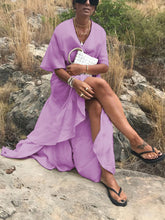 Load image into Gallery viewer, Casual Solid Color V-neck Tunic Dress