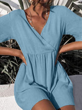 Load image into Gallery viewer, Solid Cross Front V-neck Pleated Casual Dress
