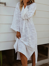 Load image into Gallery viewer, Long Sleeve Round Neck Solid Color Casual Dress