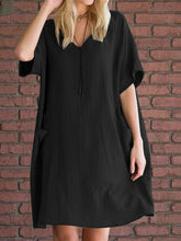 Load image into Gallery viewer, Fashionable Solid Color V-neck Dress