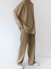 Load image into Gallery viewer, Round Neck Loose And Comfortable Long Sleeve Suit