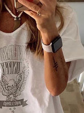 Load image into Gallery viewer, V-neck Print Loose Hem Top