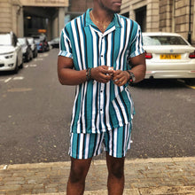 Load image into Gallery viewer, Men Slim-Fit Striped Two-Piece Suit