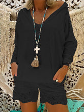 Load image into Gallery viewer, V-Neck Hooded Casual Long Sleeve Suit