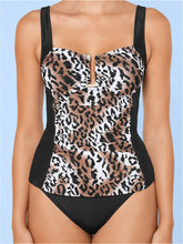 Load image into Gallery viewer, Leopard Print Split Swimsuit Tankini