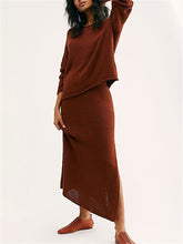 Load image into Gallery viewer, Solid Color Knitted Loose Suit Skirt