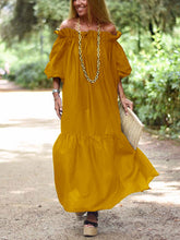 Load image into Gallery viewer, Summer Loose Off Shoulder Mid-Long Sleeve Maxi Dress