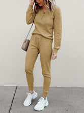 Load image into Gallery viewer, Simple Solid Color Long Sleeve Neckline Zipper Design Casual Suit