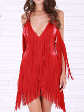 Load image into Gallery viewer, Fringed Sexy Suspender Lace Evening Dress