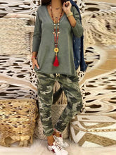 Load image into Gallery viewer, Loose Casual Top Trousers Camouflage Suit