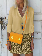 Load image into Gallery viewer, Casual Loose V Neck Top Floral Shorts Suit