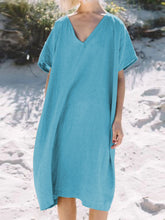 Load image into Gallery viewer, Fashion V-neck Solid Color Casual Dress