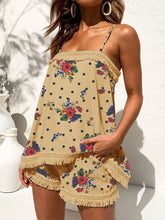 Load image into Gallery viewer, Bohemian Casual Loose Strap Tops Shorts Floral Suit