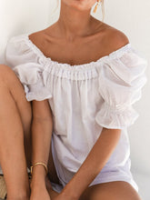 Load image into Gallery viewer, Casual Loose Solid Color Bubble Sleeve Two-piece Suit