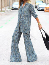 Load image into Gallery viewer, Fashion Simple Casual Loose Shirt Top Pants Suit