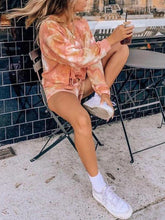 Load image into Gallery viewer, Fashionable Solid Color Tie-dye Printing Casual Two-piece Suit