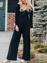 Load image into Gallery viewer, Maternity Solid Color Button Long Sleeve Casual Jumpsuit