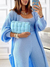 Load image into Gallery viewer, Casual Long Cardigan Vest and Trousers Knitted Three-piece Suit