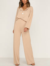 Load image into Gallery viewer, Casual Simple Loose V-Neck Top Pants Set