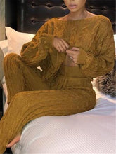 Load image into Gallery viewer, Solid Color Loose Long-sleeved Sweater Suit