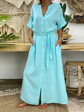 Load image into Gallery viewer, Casual Loose V-Neck Maxi Dress