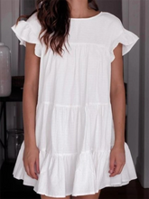 Load image into Gallery viewer, Fashion Casual Solid Color Short Sleeve Dress