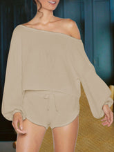 Load image into Gallery viewer, Fashion Strapless Long Sleeve Solid Color Two-piece Suit