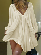 Load image into Gallery viewer, Sexy Deep V-neck Lantern Sleeve Backless Casual Dress