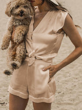 Load image into Gallery viewer, V-neck Solid Color Casual Suit