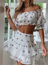 Load image into Gallery viewer, One-line Collar Fashion Mesh Suit