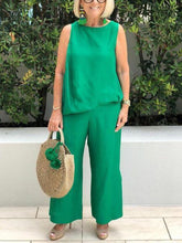 Load image into Gallery viewer, Simple Casual Loose Round Neck Top Pants Set