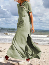 Load image into Gallery viewer, Casual Solid Color Hooded Short Sleeve Dress
