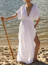 Load image into Gallery viewer, Deep V Neck High Fork Twist Casual Dress