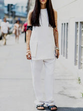 Load image into Gallery viewer, Sleeveless Top Trousers Casual Suit
