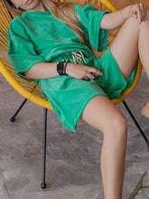 Load image into Gallery viewer, Casual Solid Color Round Neck Tie Two Piece Set