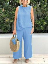 Load image into Gallery viewer, Simple Casual Loose Round Neck Top Pants Set