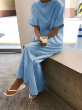 Load image into Gallery viewer, Casual Solid Color Round Neck Dress