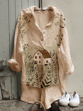 Load image into Gallery viewer, Floral Shirt Collar Sweet Shirts & Tops