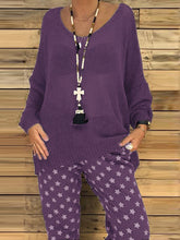 Load image into Gallery viewer, Casual Loose Knit Long Sleeve Top Pants Knitted Suit