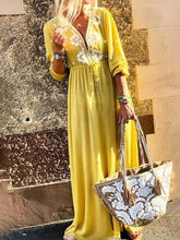 Load image into Gallery viewer, Fashionable Casual V-neck Bohemian Print Dress