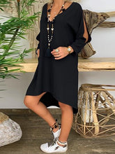 Load image into Gallery viewer, Fashion Open Long Sleeve V-neck Dress
