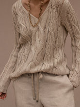 Load image into Gallery viewer, Fashion Simple Casual Loose Long-Sleeved V Neck Sweater