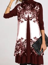 Load image into Gallery viewer, Warm Ceramic Pattern Loose Long Sleeve Casual Dress