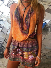 Load image into Gallery viewer, Sexy Bohemian Deep V Halter Dress