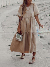 Load image into Gallery viewer, Casual Mid-length Sleeved Thin Maxi Dress