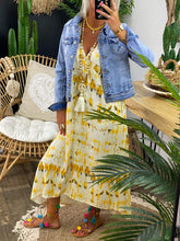 Load image into Gallery viewer, Retro Casual Loose V Neck Tie Dye Dress
