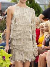 Load image into Gallery viewer, Fashion One-shoulder Shiny Tassel Evening Dress